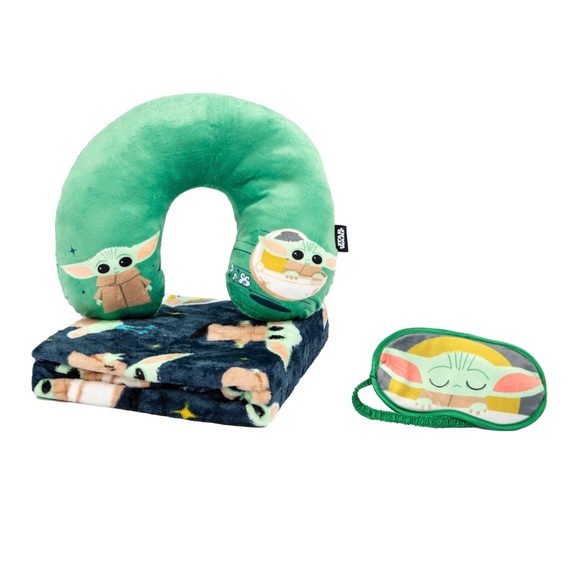 Star Wars Other - The Mandalorian Baby Yoda 3 Piece Travel Set: Throw, Eye Mask, & Neck Pillow